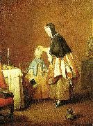 Jean Baptiste Simeon Chardin morning toilette oil painting